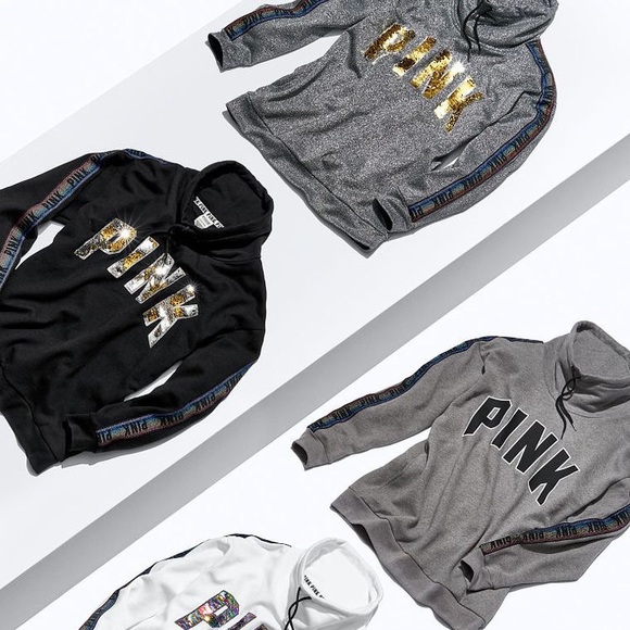 ❌TRADED❌⭐️VS PINK Bling Campus Cowl Neck⭐️ - Picture 3 of 8